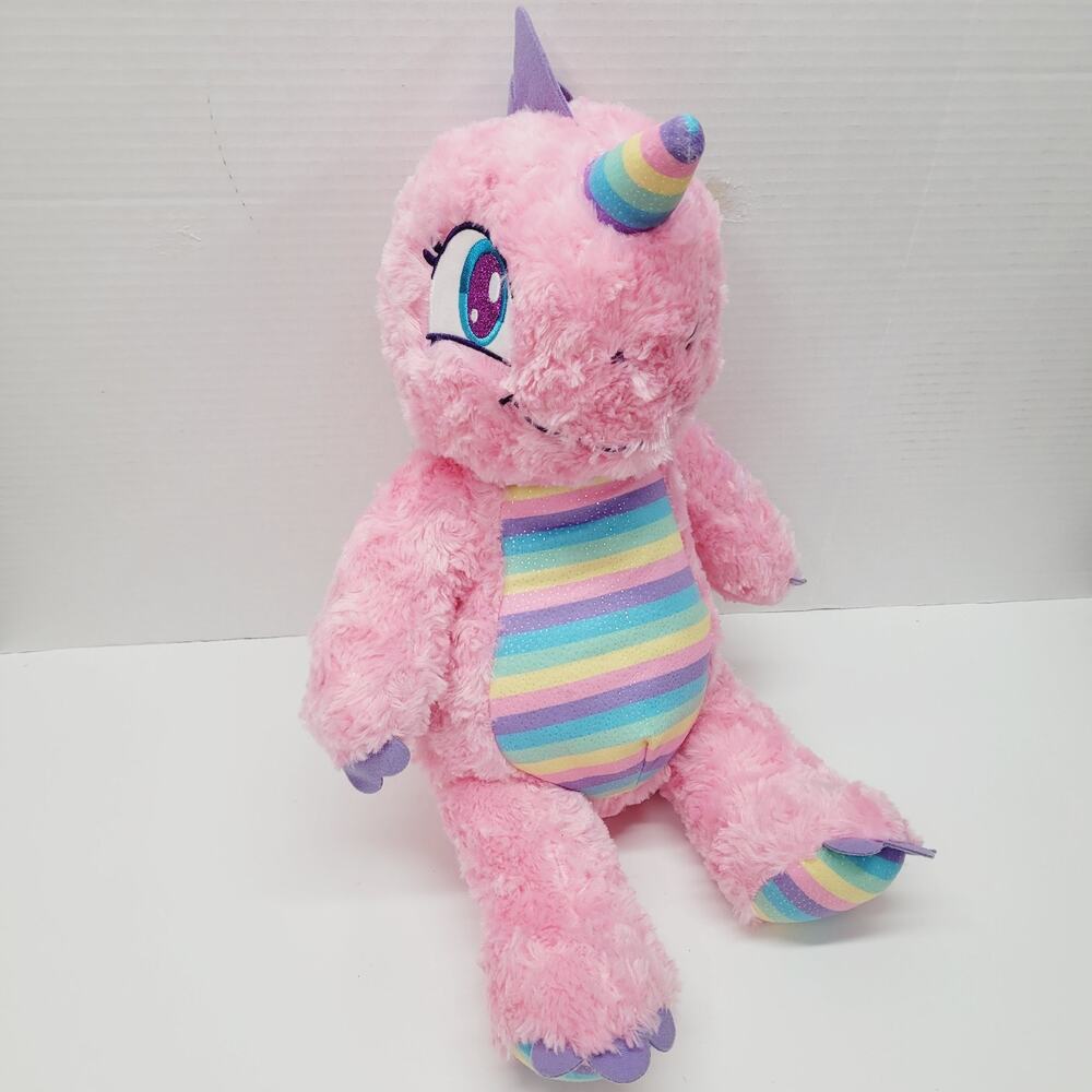 Build A Bear Pink Dinocorn Plush Build a Dino Exclusive Stuffed Dinosaur Unicorn